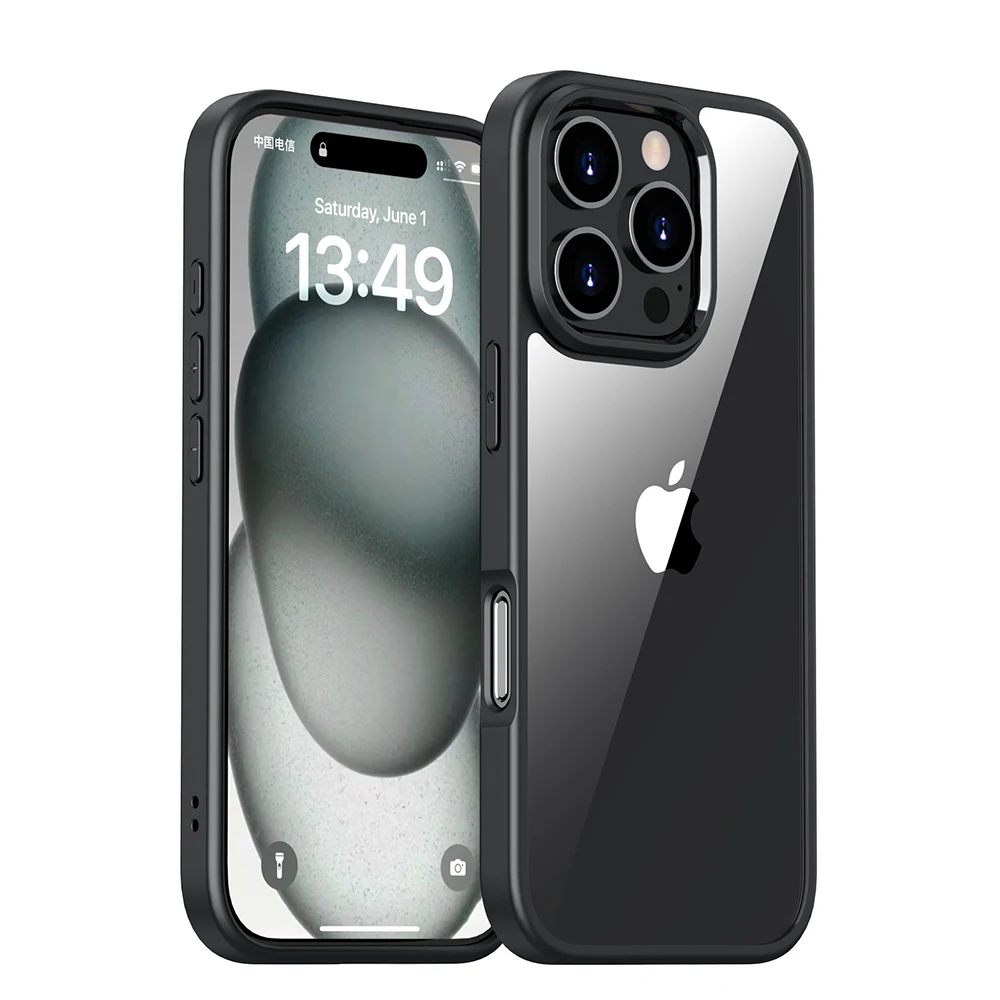 

Transparent Case For iPhone 16 15 14 13 12 11 Pro Max Luxury Shockproof Shell For iPhone 13 12 Mini Soft TPU Hard PC Cover