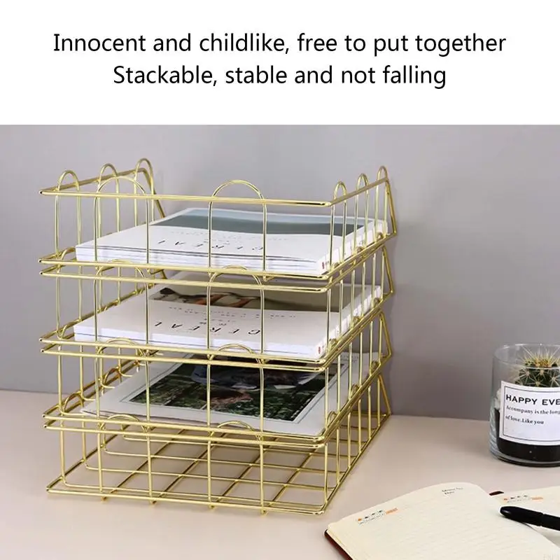 PXPA Simple Trending Office Desk Supplies Desktop File File File Trank Trend Trend Rose Gold Golden