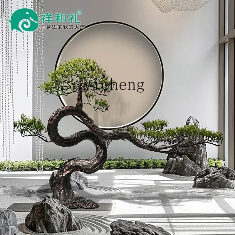 TQH-i7.7  New Chinese Lobby Ornament Sales Office Art Installation Large Floor Metal Sculpture Landscape Decoration