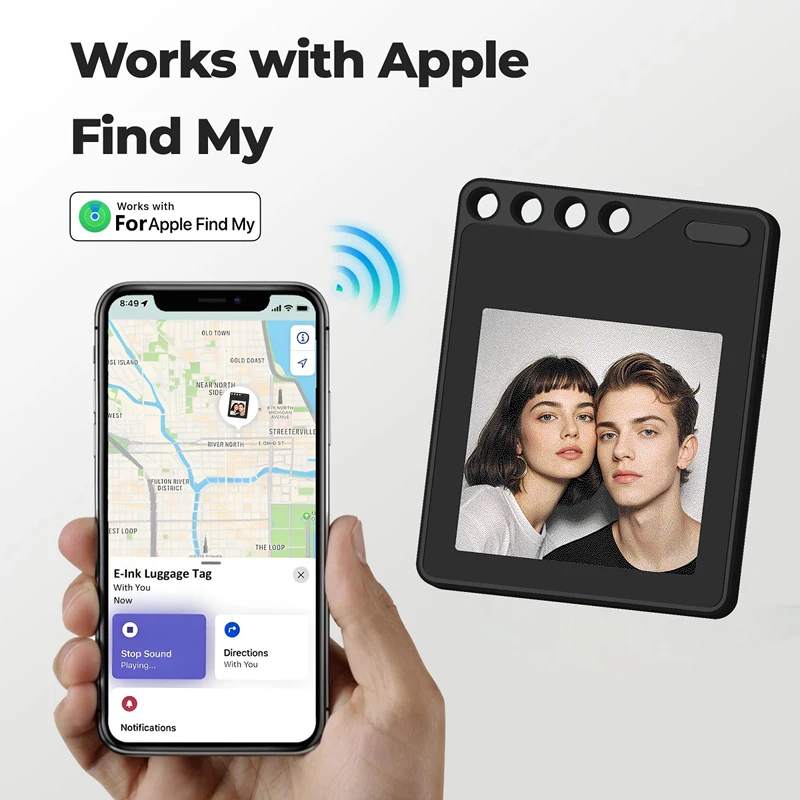 

Anti Loss Ink Screen Photo Keychain Mini Luggage Pet Locator Portable DIY Display Tracker Apple Phone Special Gift Anti Loss
