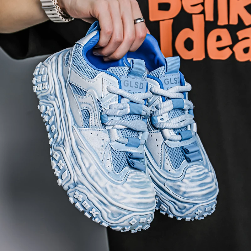 

Новая модная и универсальная повседневная спортивная дышащая нишевая качественная мужская обувь на толстой подошве с низким вырезом, трендовая