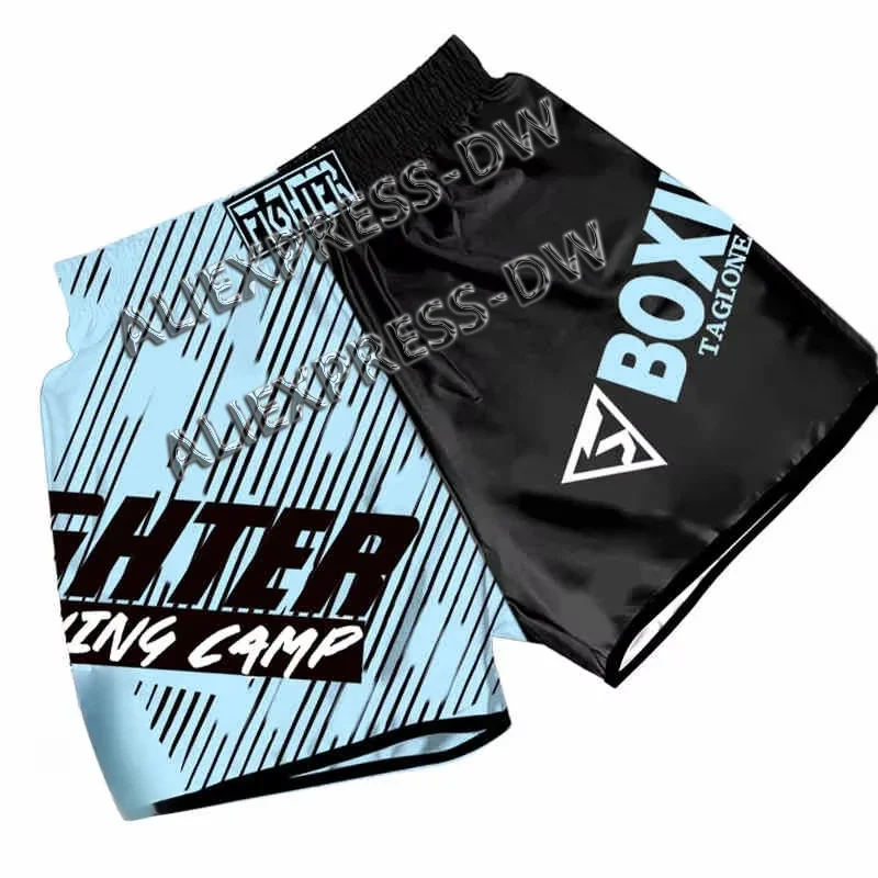 2025New Muay Thai pantalones cortos serie pantalones de lucha pantalones deportivos pantalones cortos de boxeo deportes traje de entrenamiento de combate libre pantalones cortos de lucha para hombres