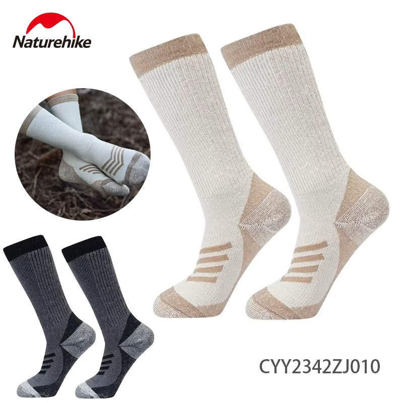 Naturehike امتصاص الصدمات جوارب من الصوف. سميكة الدافئة في الهواء الطلق التخييم السفر الدراجات تسلق الجبال ميرينو منتصف العجل جوارب رياضية