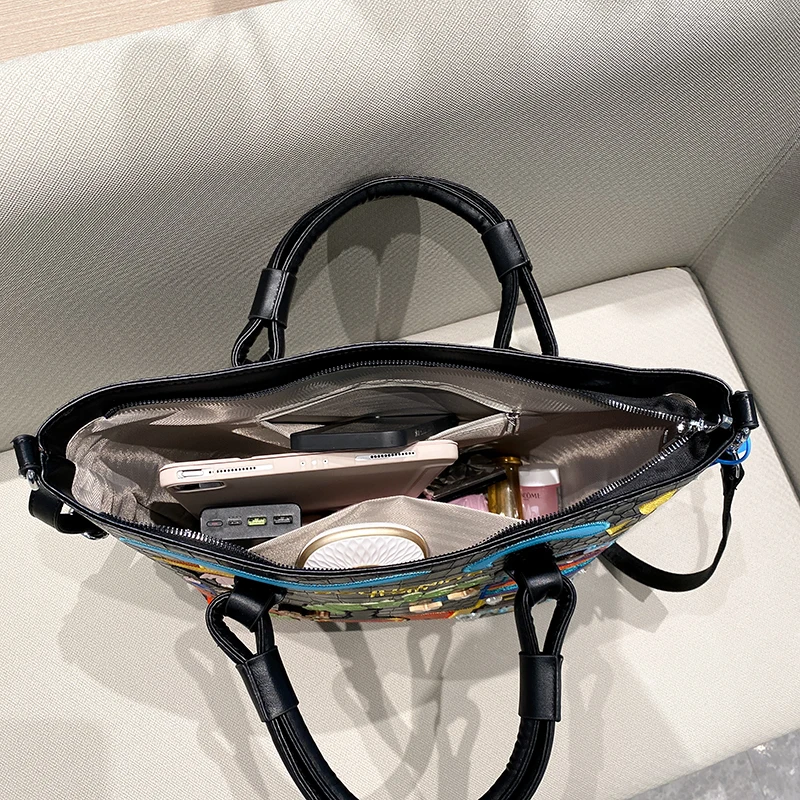 Duża pojemność kobiet Pu skórzane torebki wysokiej jakości panie torba na ramię moda kobiet torby kurierskie Crossbody dla kobiet — zdjęcie 7