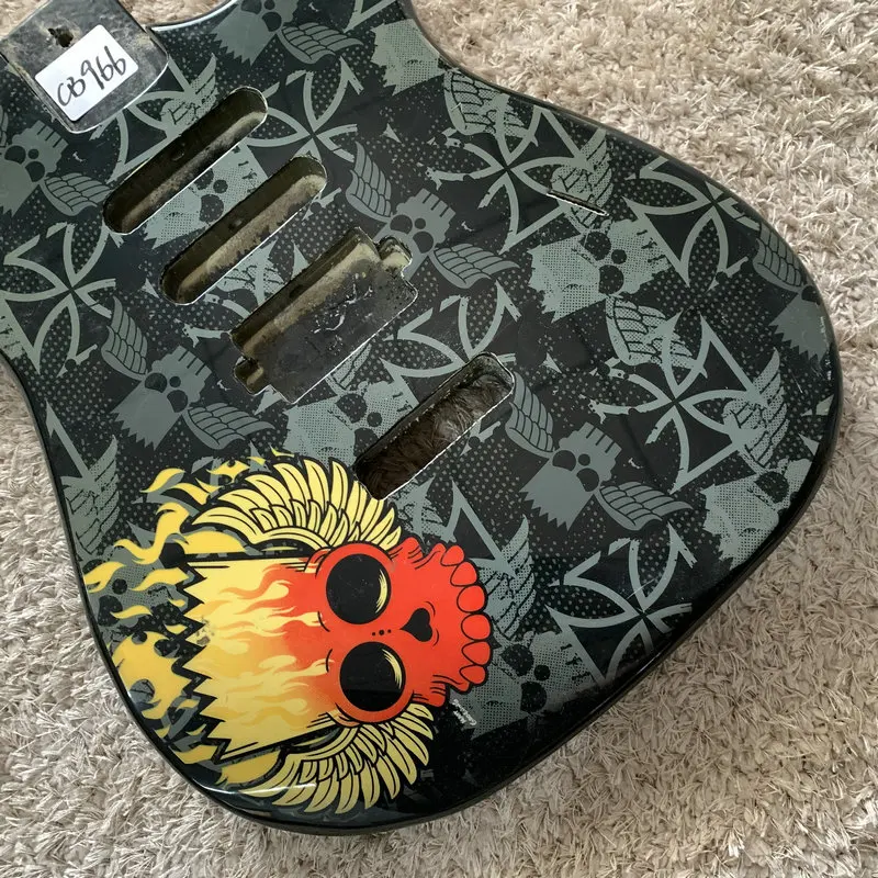 Transfer Printting ST Model Electric Guitar Body SSH Pickups Tremolo Model Custom Order for DIY and Replace CB966