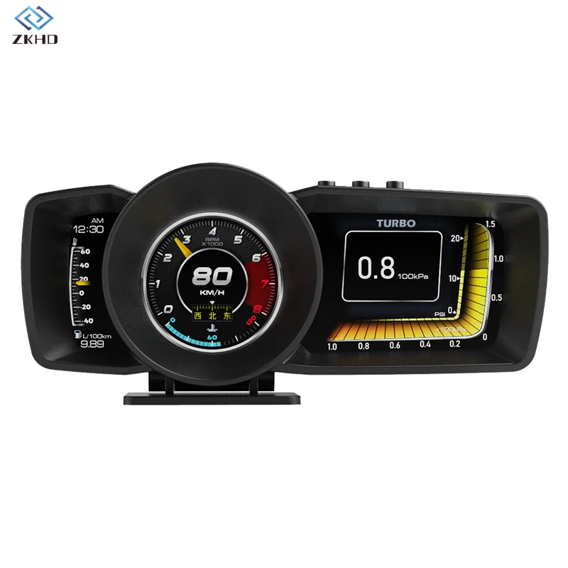 

Newest A600 Car Head up Display OBD2+GPS Car HUD Security Alarm Speedometer On-Board Computer Gauge Water Temp Tachometer