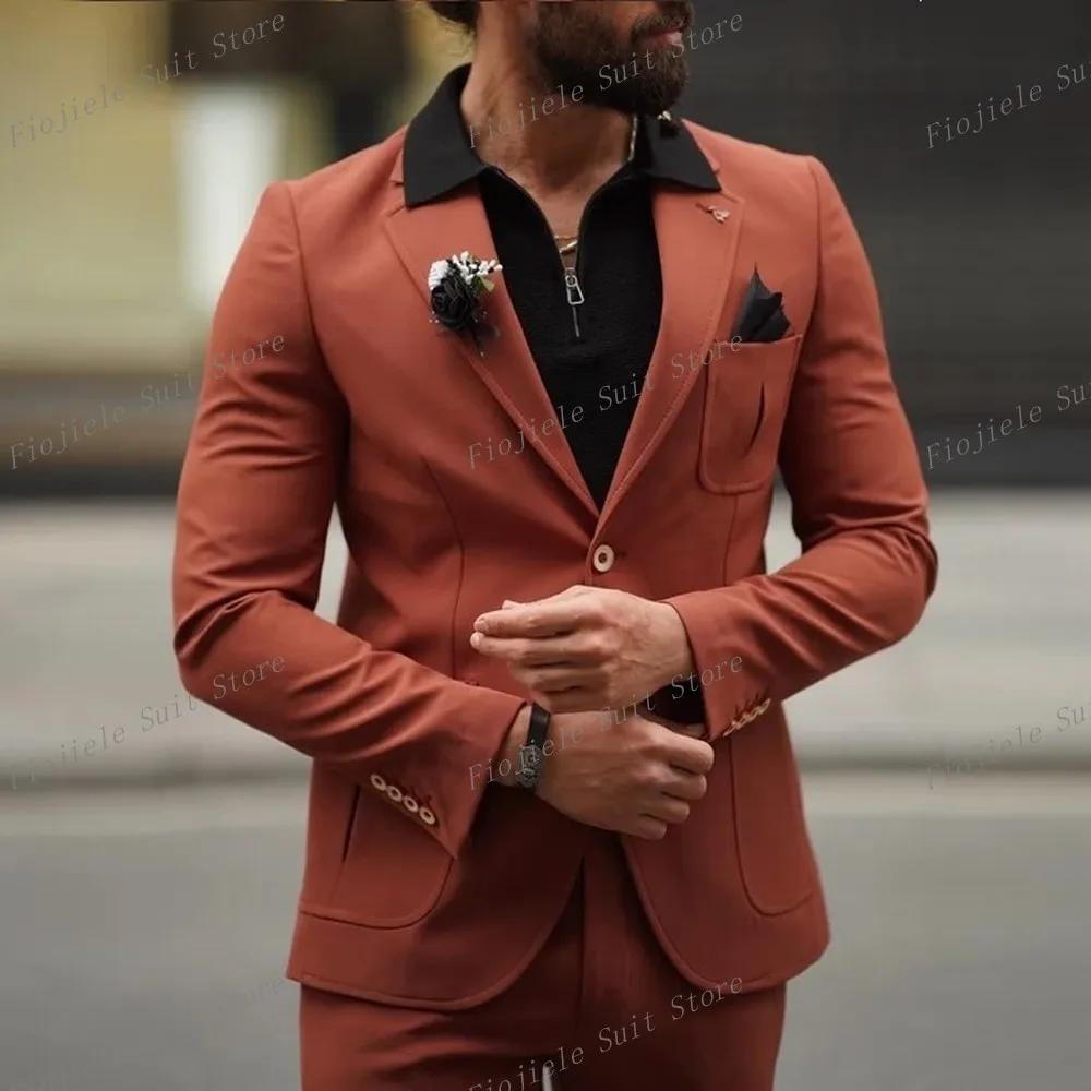 

Iron Red 2 Piece Set Tuxedo Groom Groomsman Business Suit Wedding Party Dress Special Occasions Men Suit Jackets Pants Vest