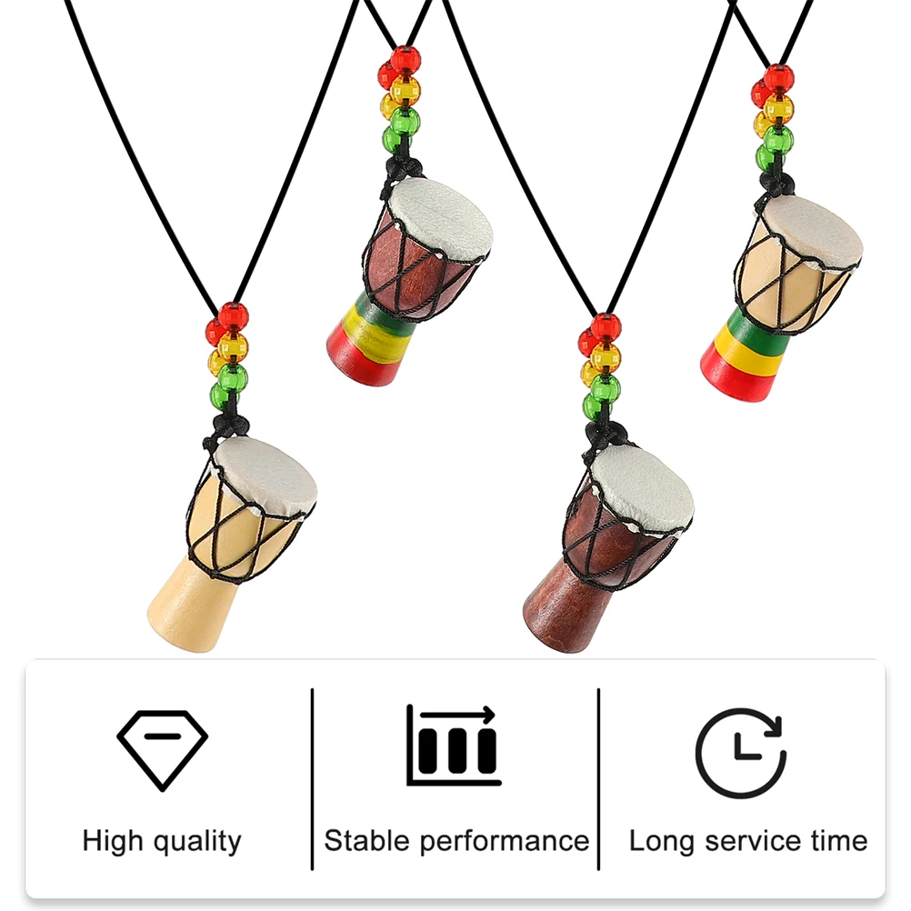 

5 Pcs Necklace Tambourine Jewelry Hand Drum Acrylic for Women African Pendant