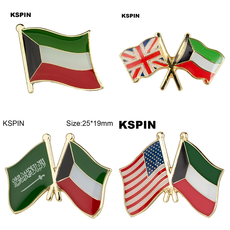 5pcs a lot  Kuwait Flag Laple Pin Badge Brooch