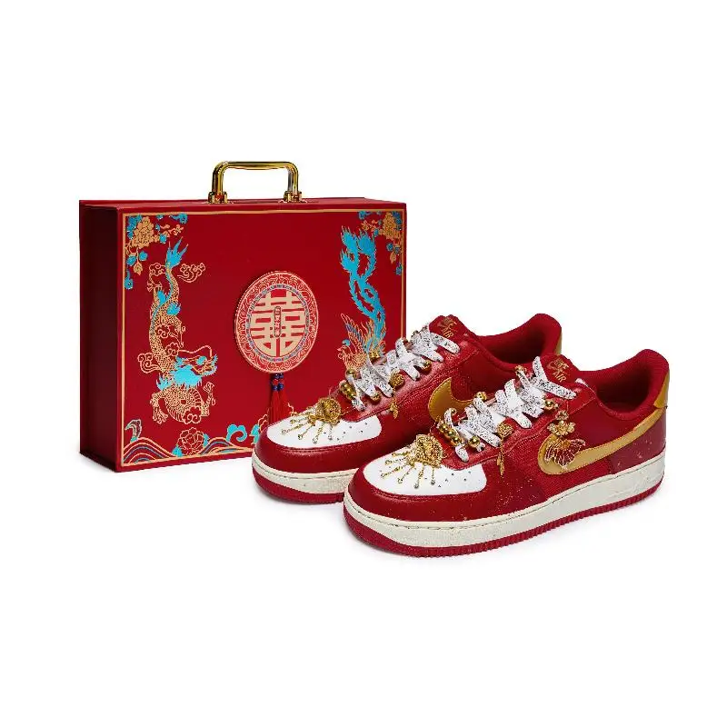 

【Настроить】Nike Air Force 1 Обувь для скейтбординга Унисекс Низкие белые/золотые кроссовки FN7439-133