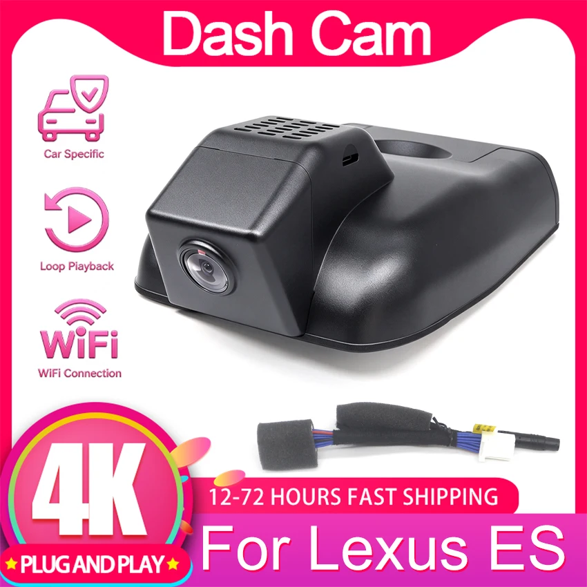 Plug and Play Dash Cam For Lexus ES ES350 ES330 ES300 ES300h ES250 2015-2025, WiFi APP Control Car DVR, Loop Recording