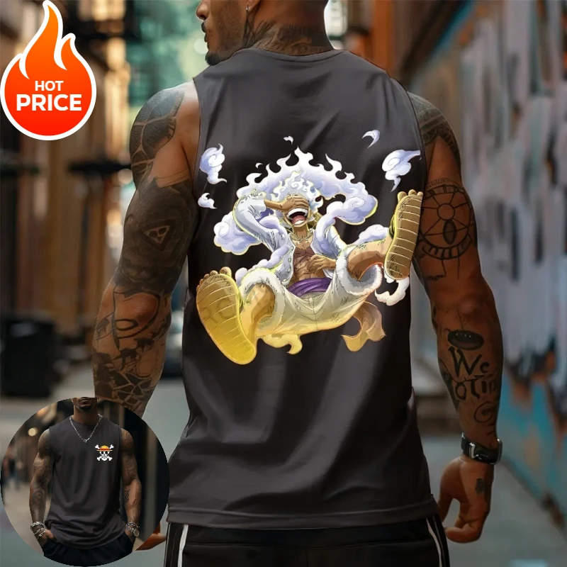 

One Piece Luffy 2026 Harajuku Summer Spring Tank Top Casual Sports Fitness Sports Running Pure Cotton Sleeveless Shirt Y2k Tee