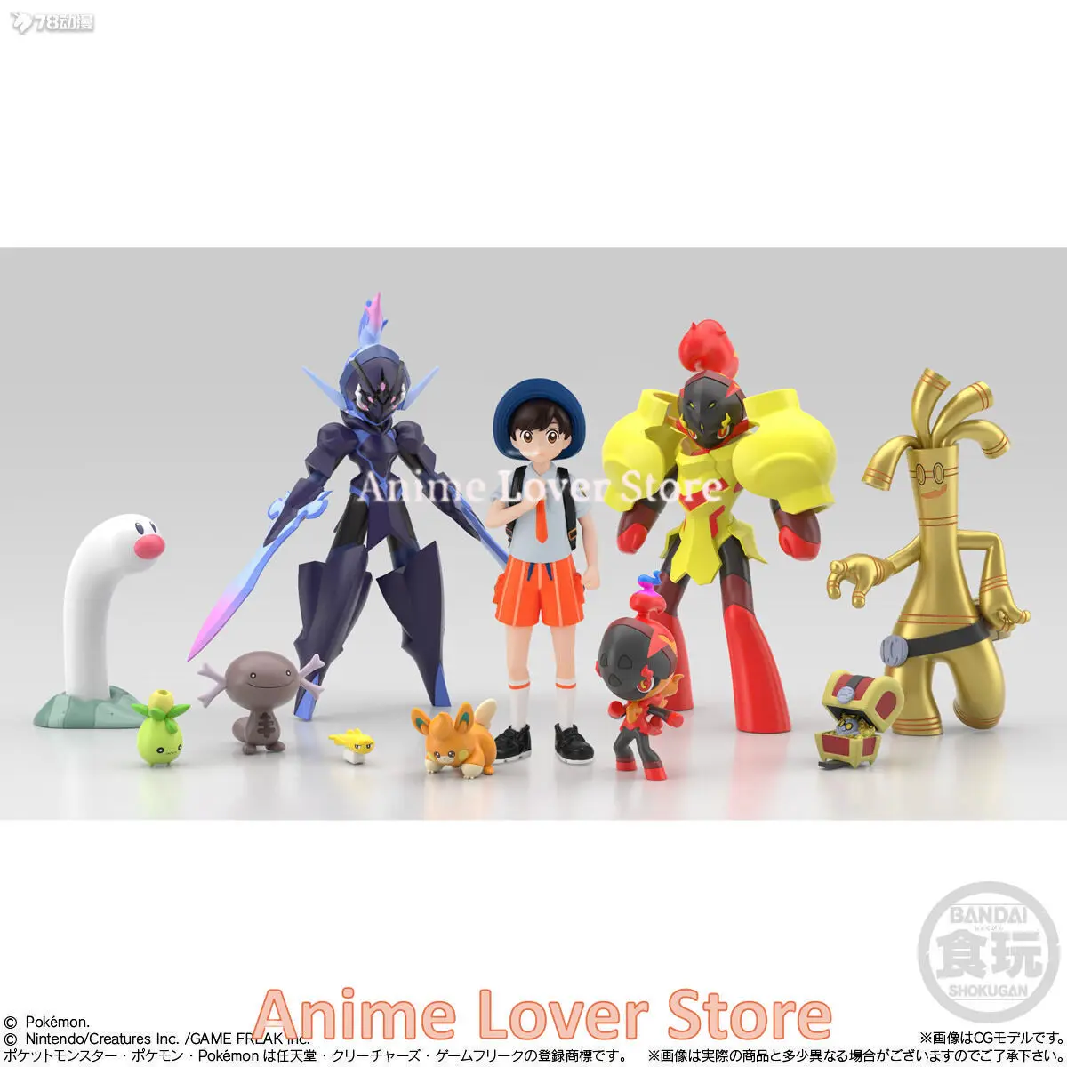 Bandai Original Scale World POKEMON Paldea Region Florian Armarouge Ceruledge Gholdengo Charcadet Wooper Pawmi Anime Figure Toys