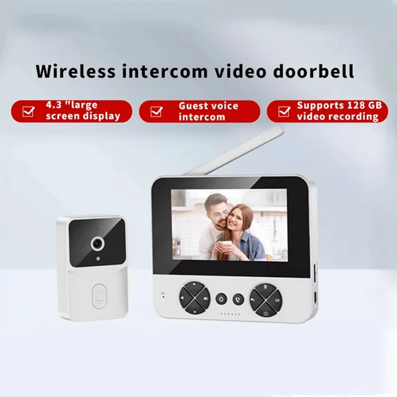 M15 วิดีโอไร้สายอิเล็กทรอนิกส์ Doorbell การตรวจสอบกลางแจ้งเทปวิดีโออินฟราเรด Night Vision Home Voice Intercom EU-PLUG