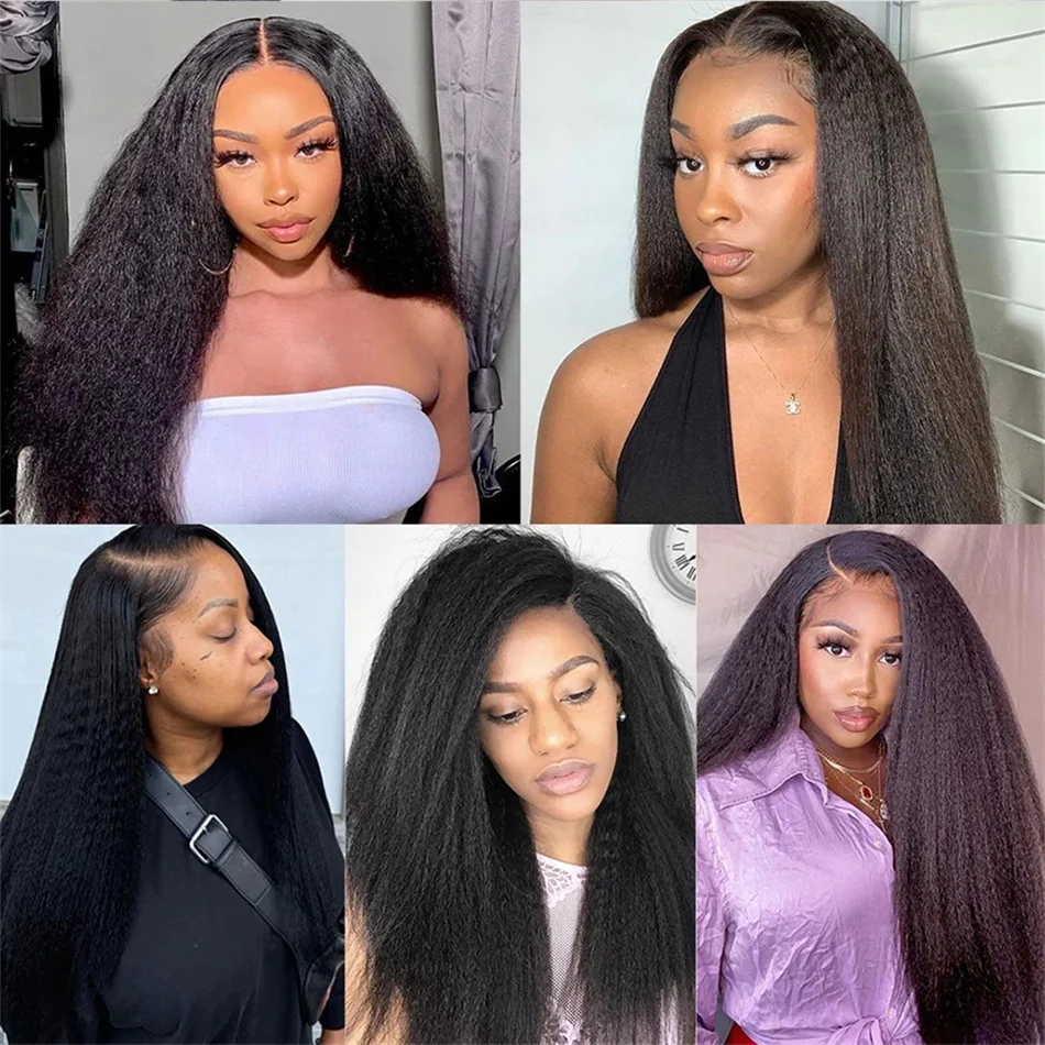 Sapphire Kinky Straight Bundles 1/3/4 Lot 100% Human Hair Bundles Remy Hair Extensions  Peruvian Human Hair Yaki Straight Hair