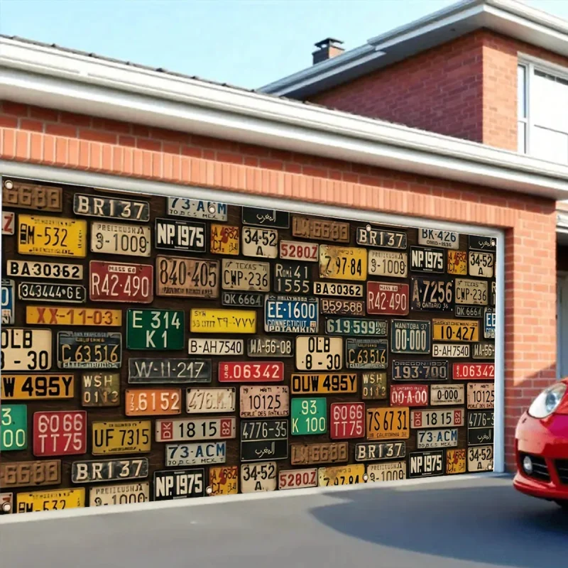 

A Large License Plates from All Over the World Garage Banner , Door/Outdoor Garage Decor - Perfect for Party Decor