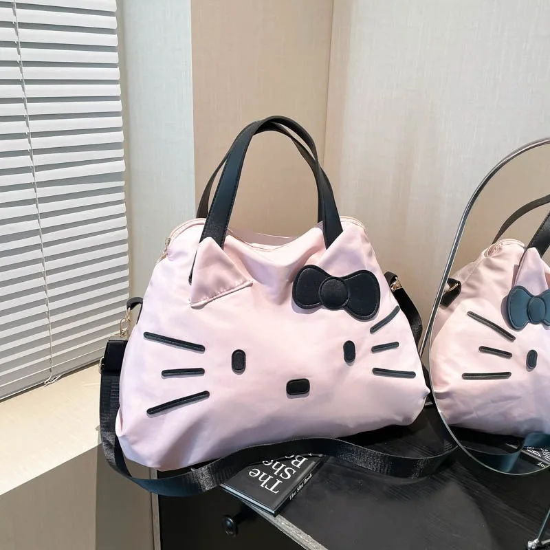 

Pop Sanrio Hello Kitty Y2K Shoulder Bag Cute Folding BigTravel Bag San Liou Casual HandbagCartoon Versatile Handbag Portable