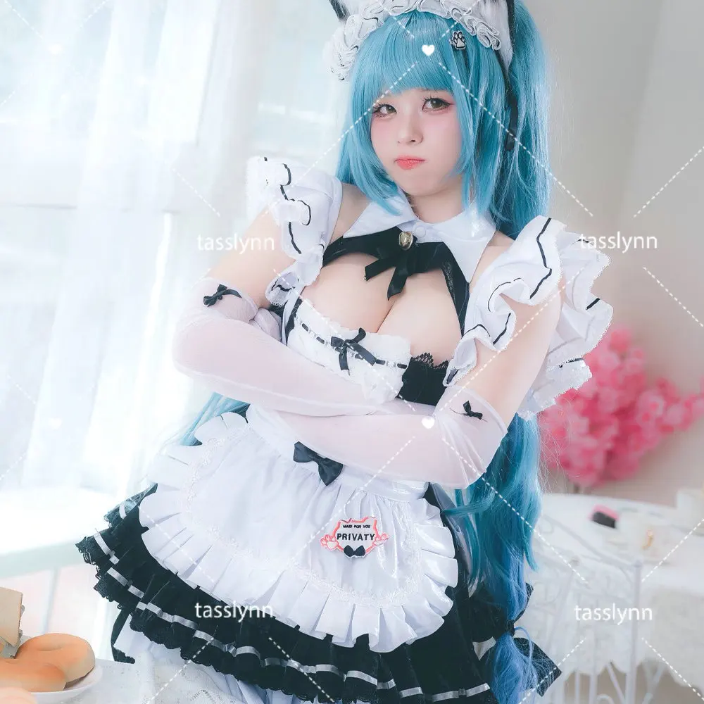 

Nikke Unkind Косплей Костюм Женщины Privaty Maid Платье Аниме Косплей Частные Кошачьи Уши Костюмы Хэллоуина Черный Белый Косплей Горничной