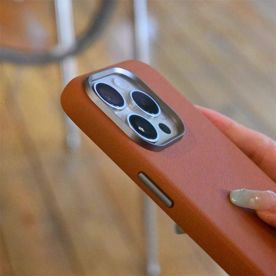 Роскошный деловой простой магнитный тонкий чехол из искусственной кожи для iPhone 16, 15, 14 Pro Max, противоударный чехол с беспроводной зарядкой для Magsafe