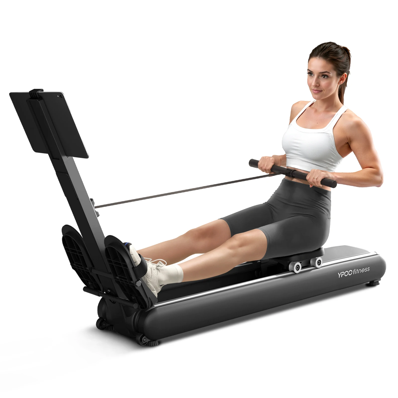 Magnetic Rowing Machine - 350 LB Capacity, Comfortable Seat Cushion,16 Resistance Levels, Foldable Compact Design Holiday Gifts