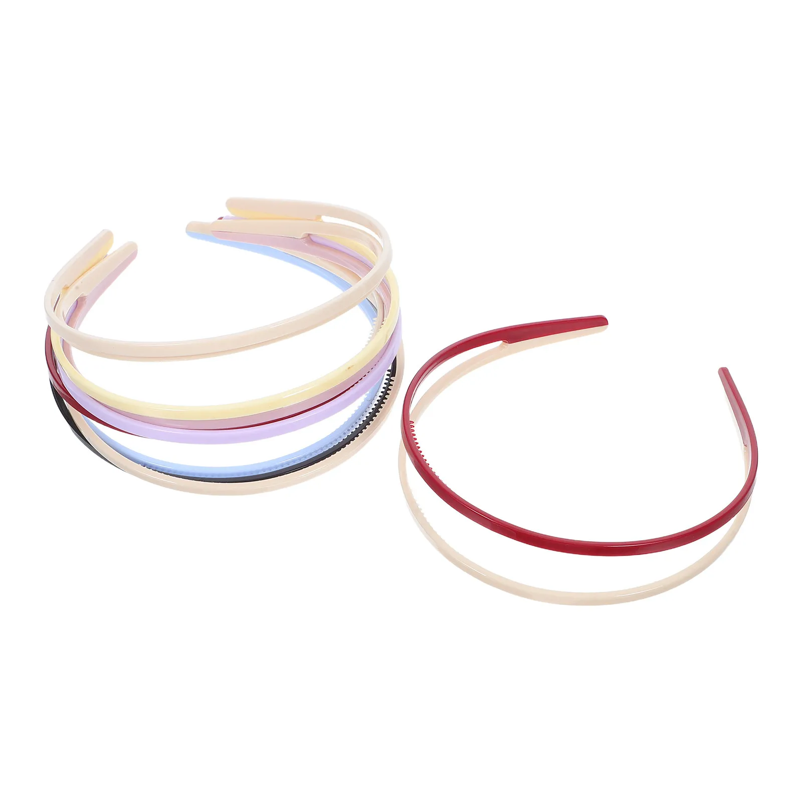Multicolor Candy Hair Bands for Women, Men & Teens – Non-Slip Teeth Comb Design, 6-Piece Daily Fashion Set