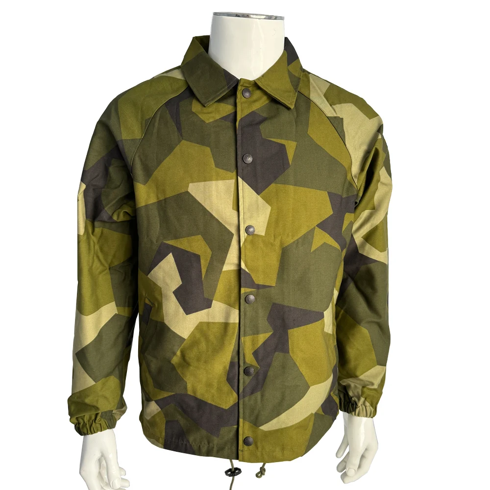 

WWII WW2 M90 Jacket Waterproof Shirt Jacket Swedish Camouflage Tribute Satin Fabric Waterproof Oil-proof Men's Coat