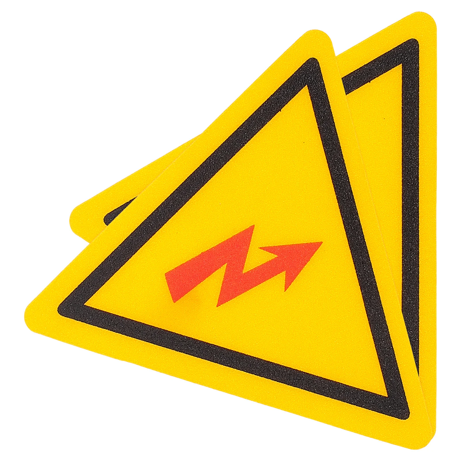 2 Pcs High Voltage Electrical Sticker 45mm Triangle Oil Resistant Warning Signs Safety Labels Electric Panel Caution