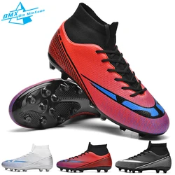 Large Size Soccer Shoes Men Adult Professional Long Spikes TF/FG High Ankle Kids Football Boots Non-slip Training Match Sneakers