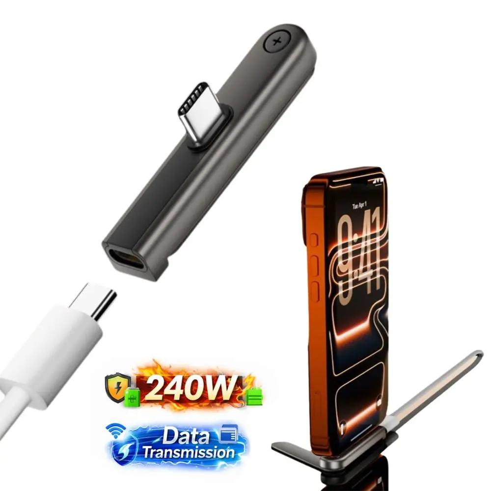 

High Quality PD 240W Foldable Phone Stand Fast Charging 2 in 1 USB C Adapter Stable Aluminum Alloy e-Reader Bracket Desktop