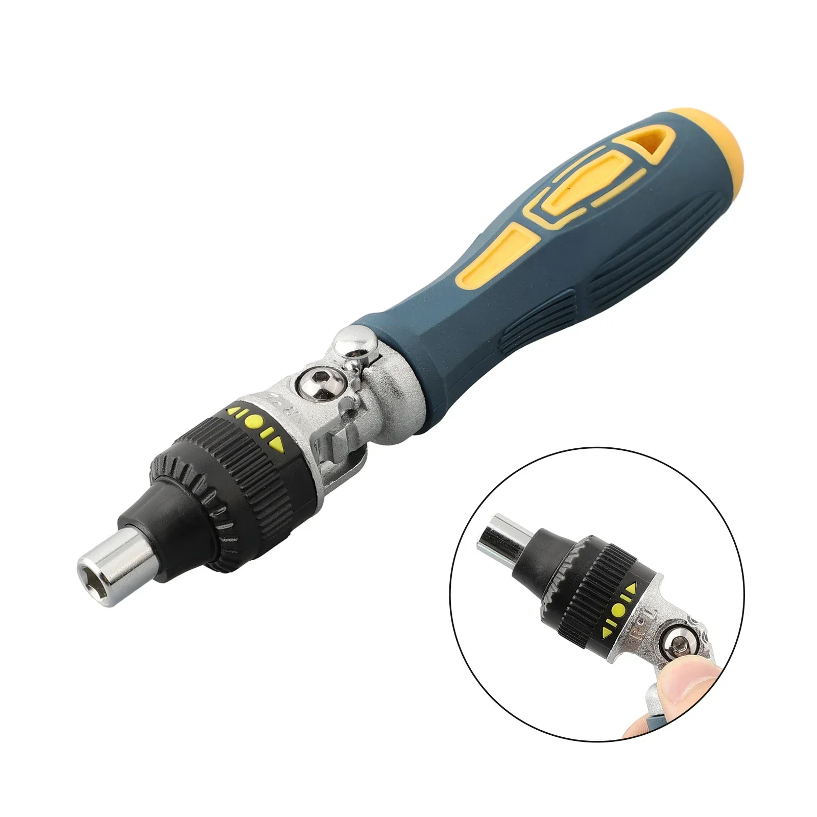 1pc 180 Degree Rotate Ratchet Screwdriver Handle Multi Angle Corner Capable Multifunctional Screwdriver Head Hand Repair Tool