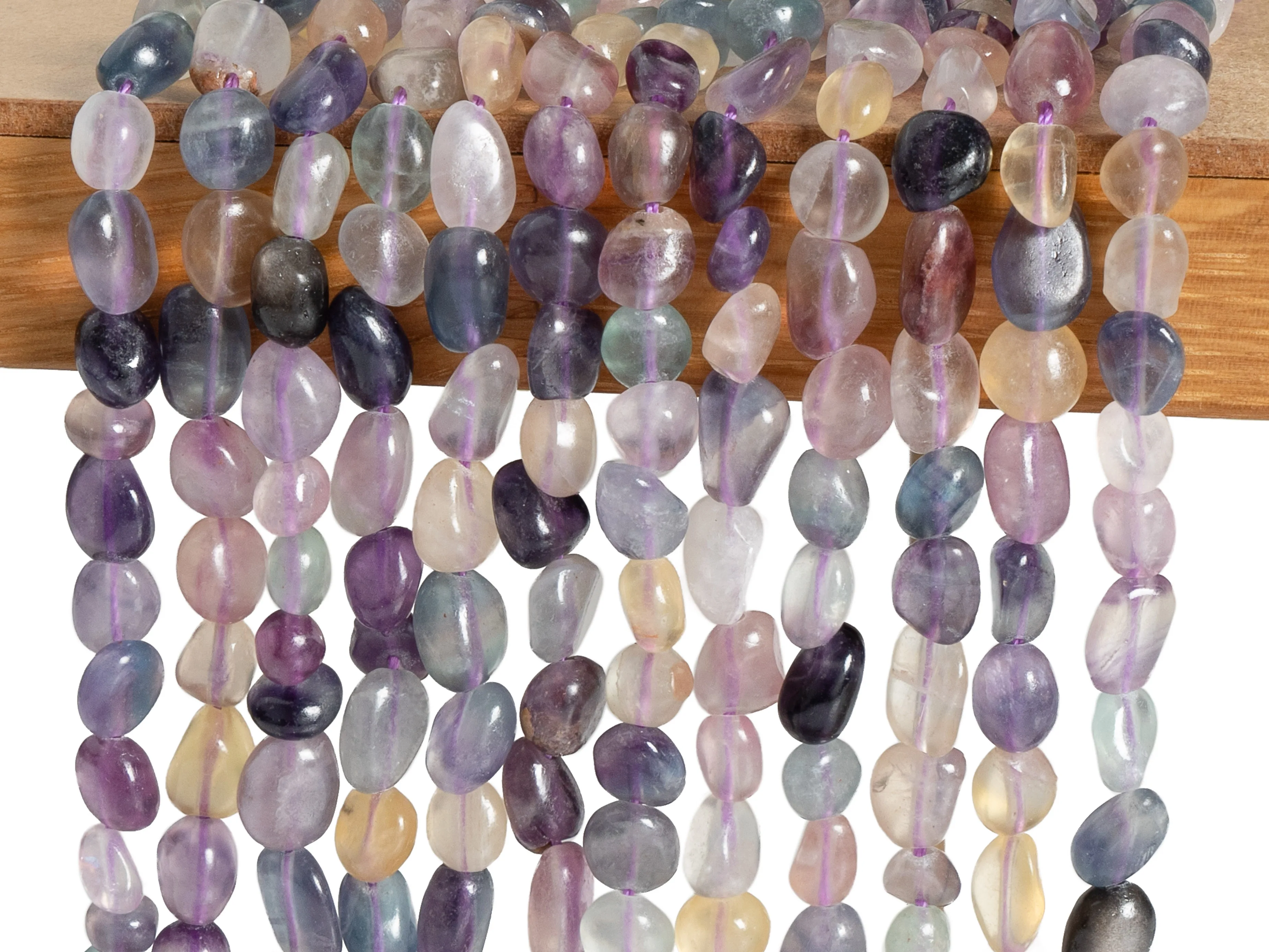 Fluorite Beads Pebble Nugget Grade AAA Genuine Natural Gemstone Beads  7-9mm for Christmas New Year Gift Jewelry Making