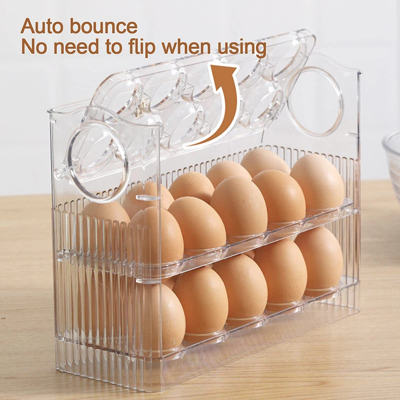 

3 Layers Refrigerator 30 Eggs Storage Container & Organizer Refrigerator Door Plastic Egg Storage Box