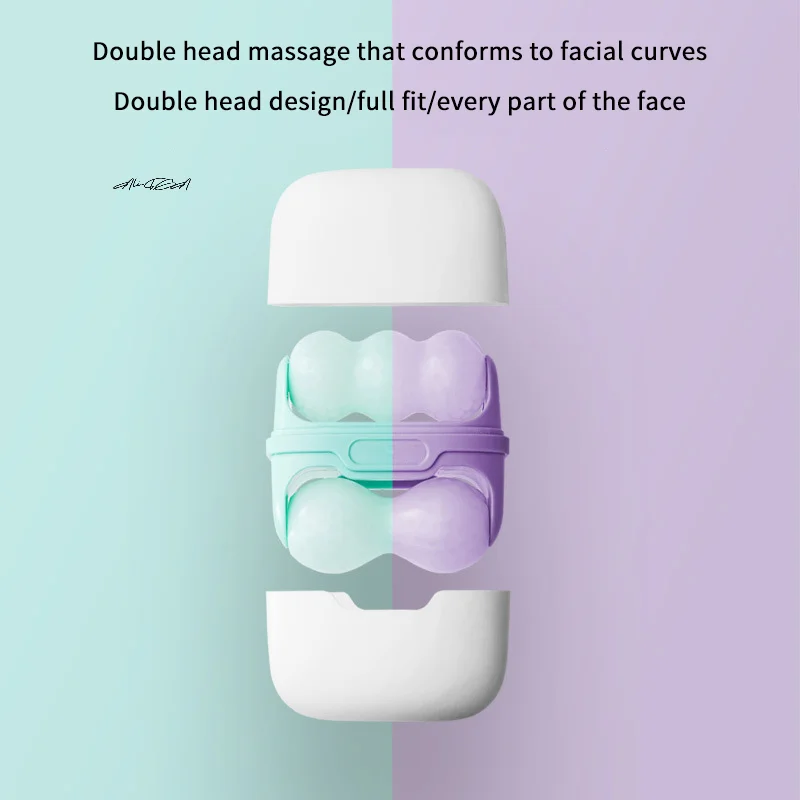 ダブルヘッドアイスローラー美顔冷療法ツール 目のむくみ、片頭痛緩和、軽傷マッサージ、スキンケア、痛み緩和用