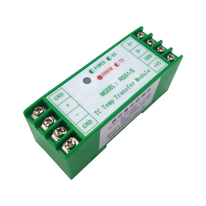 

RS51-S thermocouple temperature acquisition module transmitter 4-20MA current voltage to RS485 signal isolation