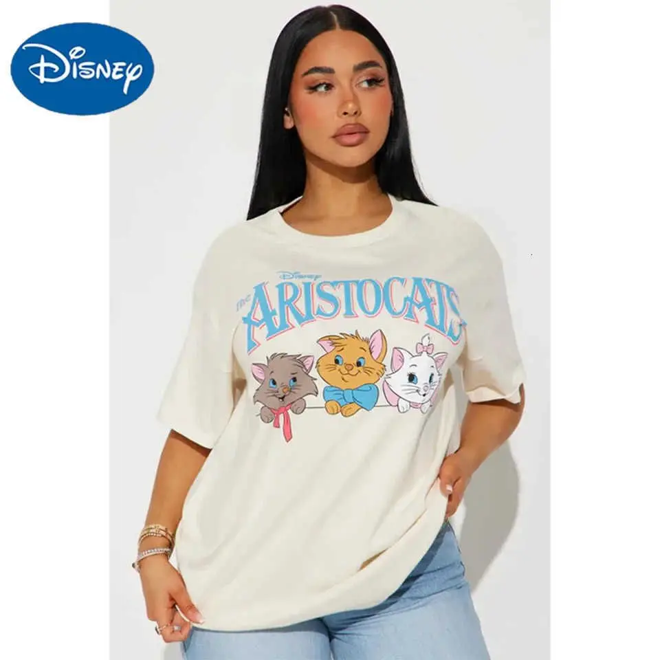 

Disney cute cartoon anime pattern print short-sleeved pure cotton loose breathable summer women's round neck T-shirt top