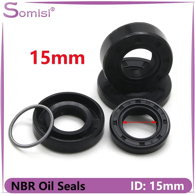 

2/5pcs ID 15mm NBR Oil Seal TC-15*22/24/25/26/28/30/32/35/40/42*5/7/8/10mm Nitrile Rubber Shaft Double Lip Oil Seals