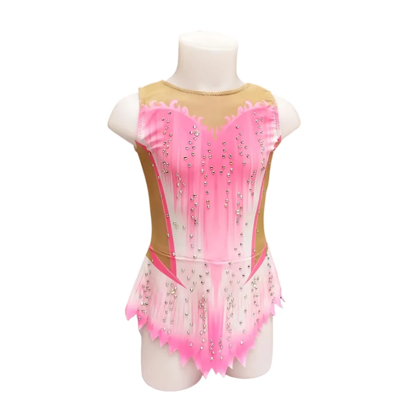 LIUHUO Rhythmic Gymnastics Leotard Pink Acrobatics gymnastics leotards For Girls
