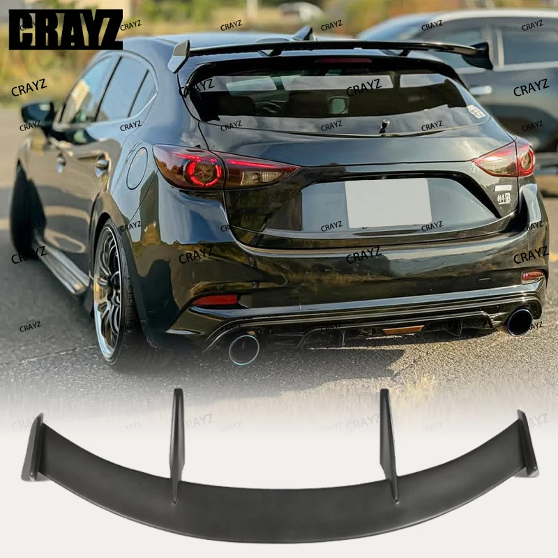 

Car Rear Spoiler Roof Window Wing For Mazda 3 Axela Sport Hatchback 4-Door 2014 - 2019 Carbon Fiber/FRP Glossy Black Wing