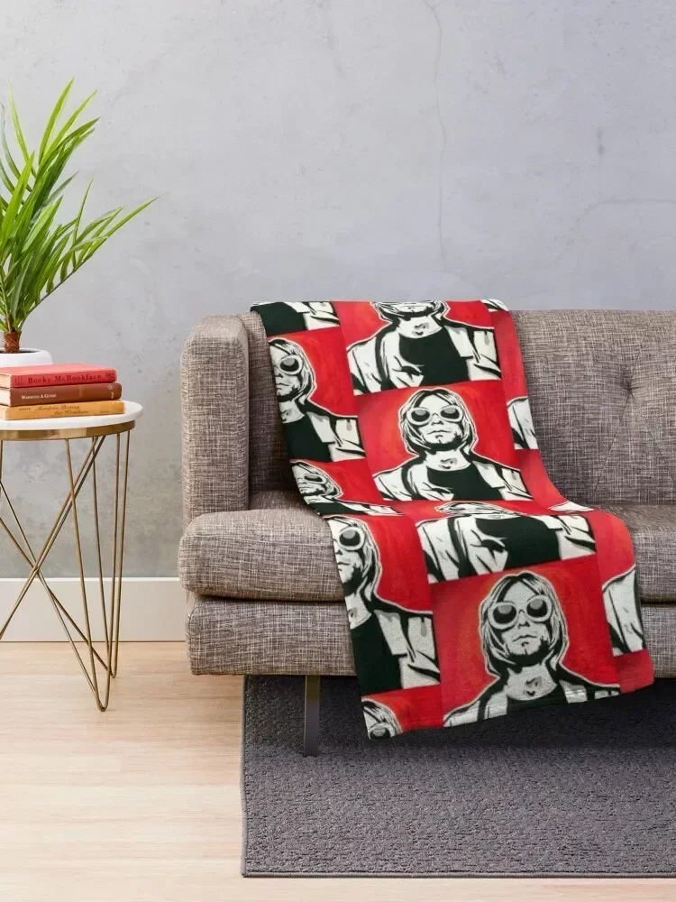 Kurt - birth of grunge Throw Blanket Luxury Bed linens Blankets