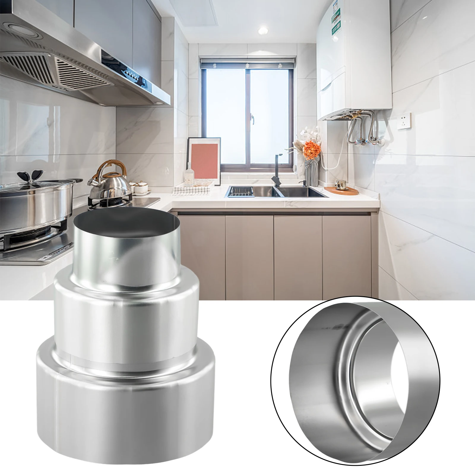 Reductor de revestimiento de chimenea de acero inoxidable para conexiones de revestimiento de chimenea, conector de tubo, adaptador de chimenea, tubo de estufa, múltiples modelos
