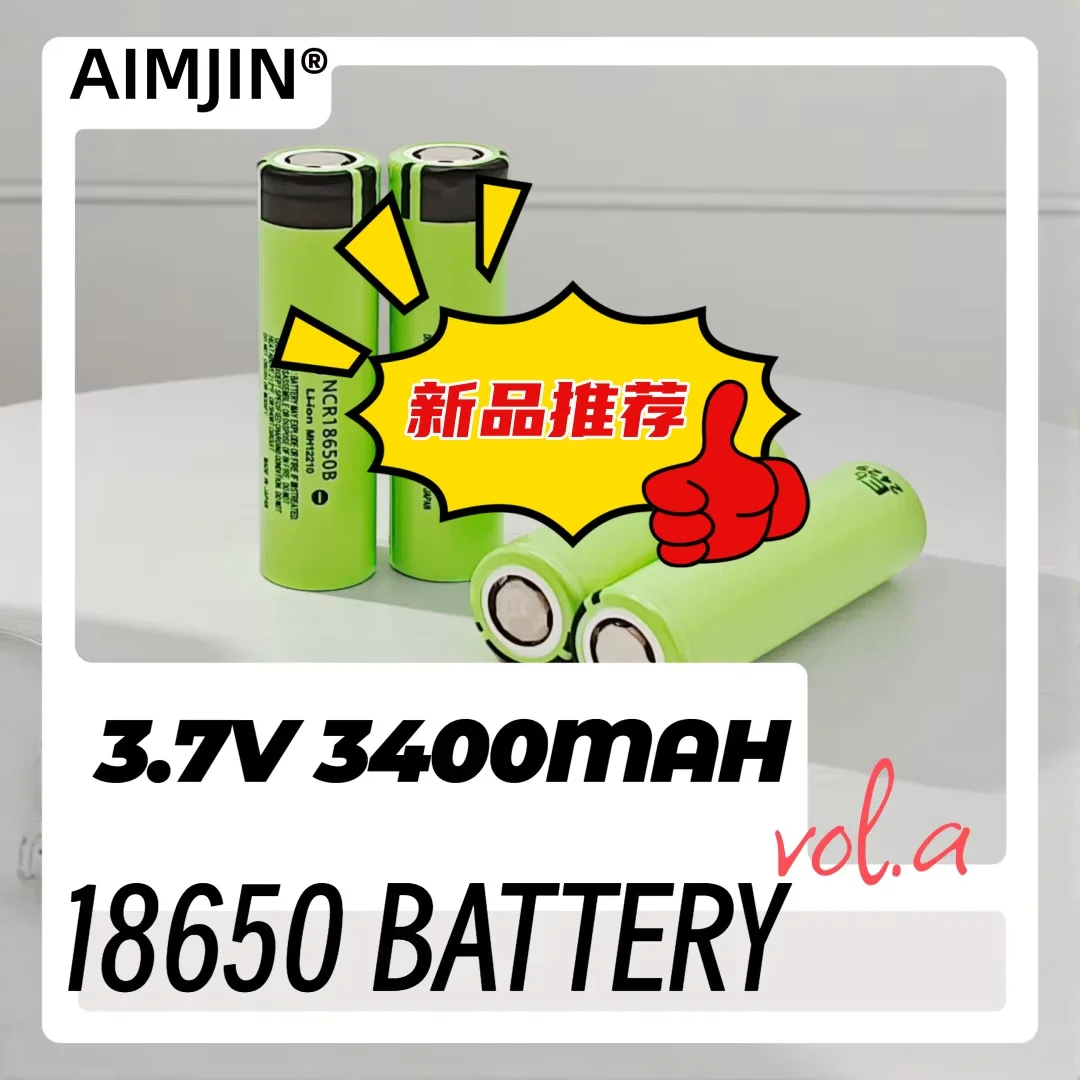 NCR18650B 3400mAh 3.7V High Capacity Rechargeable Lithium Battery for Flashlight Camera Toy Car Screwdriver 18650 Lithium Batter
