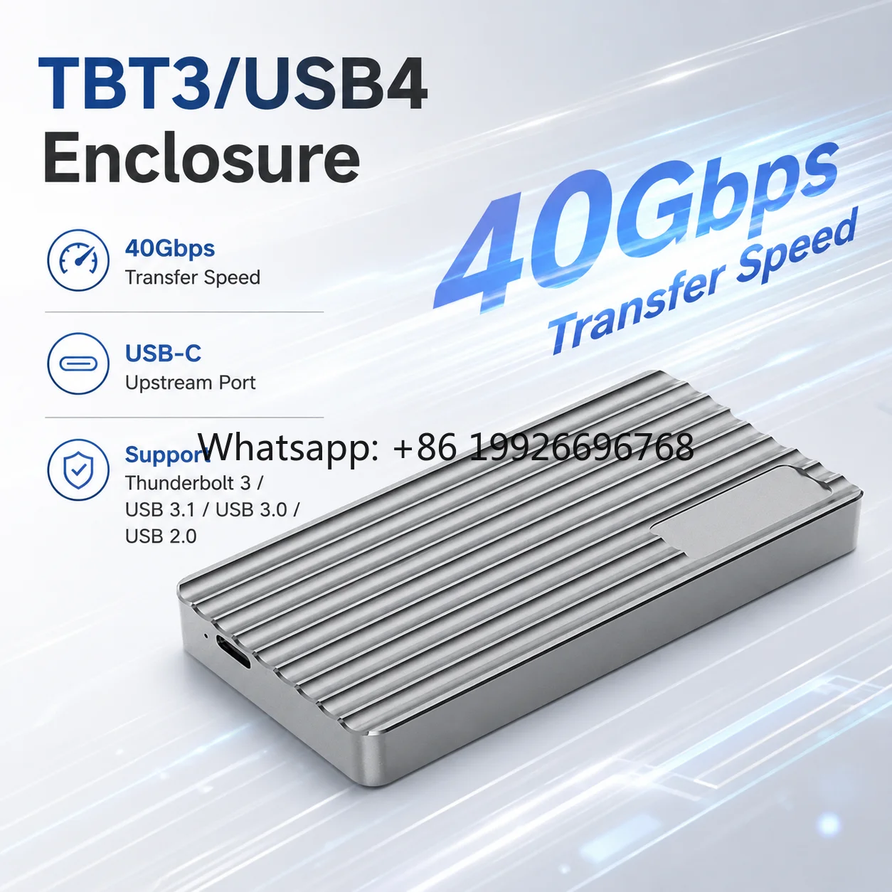 Usb4 40Gbps External Ssd 8Tb - Aluminum M.2 NVMe SSD Enclosure USB-C