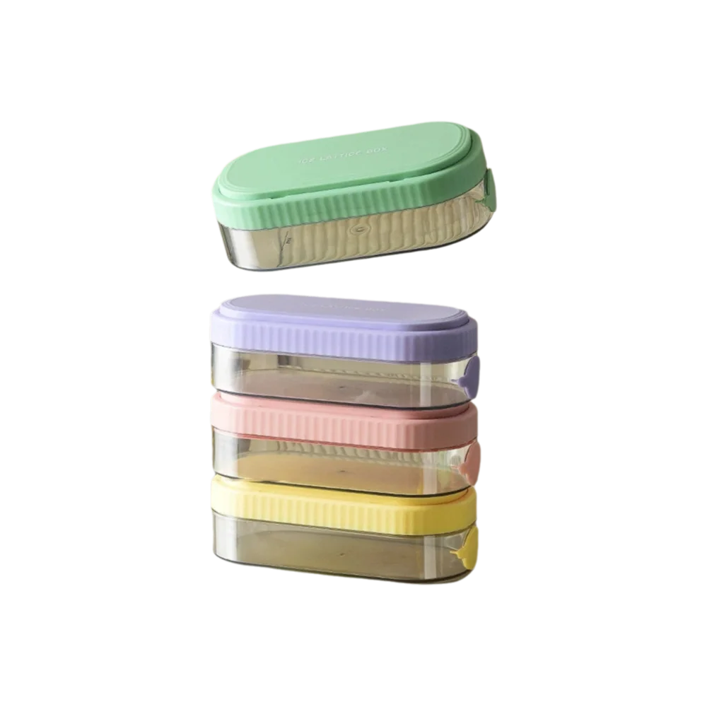 

Silicone Press Ice Cubes Box with Lid BPA Free Ice Tray Making Mold Easy Release Freezer 18 Grids Ice Cube Trays Storage Box