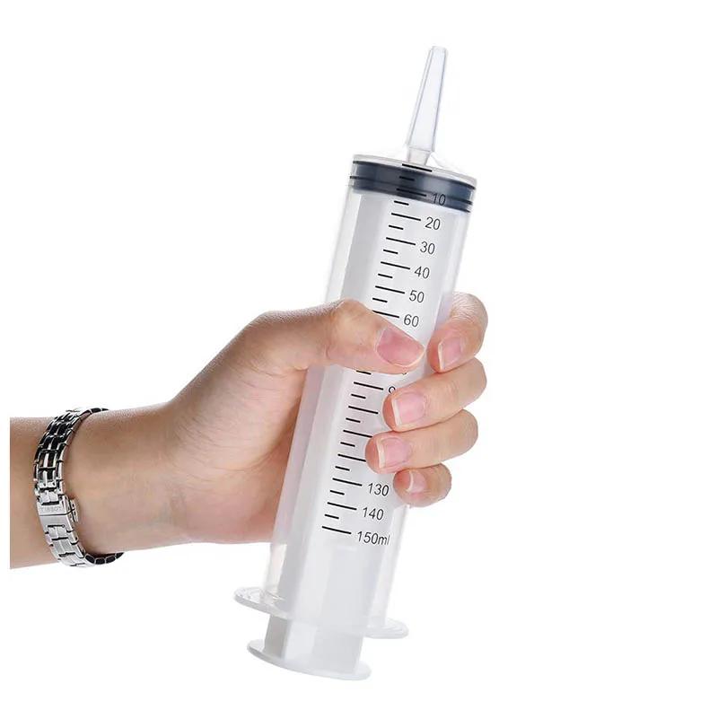 100-500ml Plastic Hydroponics Nutrient Scale Measuring Syringe for Liquid Pump Measuring, Watering Plants, Feeding Pets