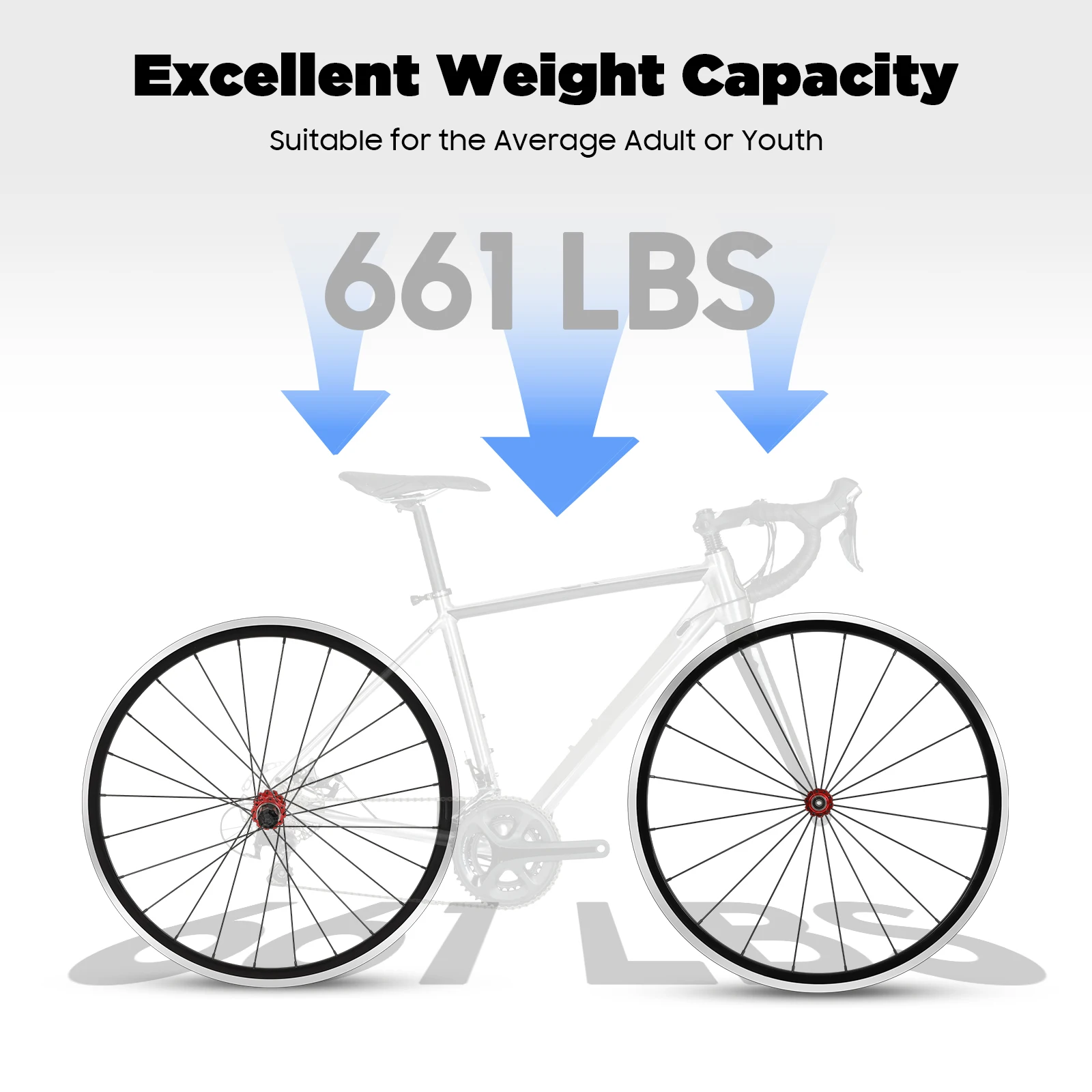 700C Fahrrad-Laufradsatz, doppellagige Alu-Minum-Legierungsräder, Rennrad-Räder, Vorder- und Hinterradsatz, Bär, ca. 661 Pfund (vorne + hinten)