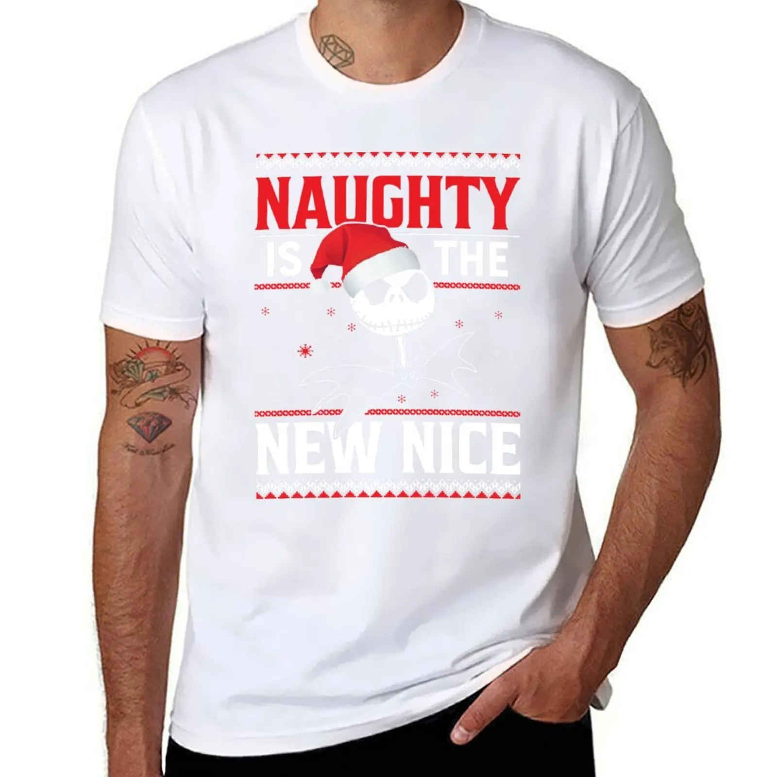 

Christmas list naughty and nice T-Shirt man t shirt designer cotton t shirts high quality T-Shirt