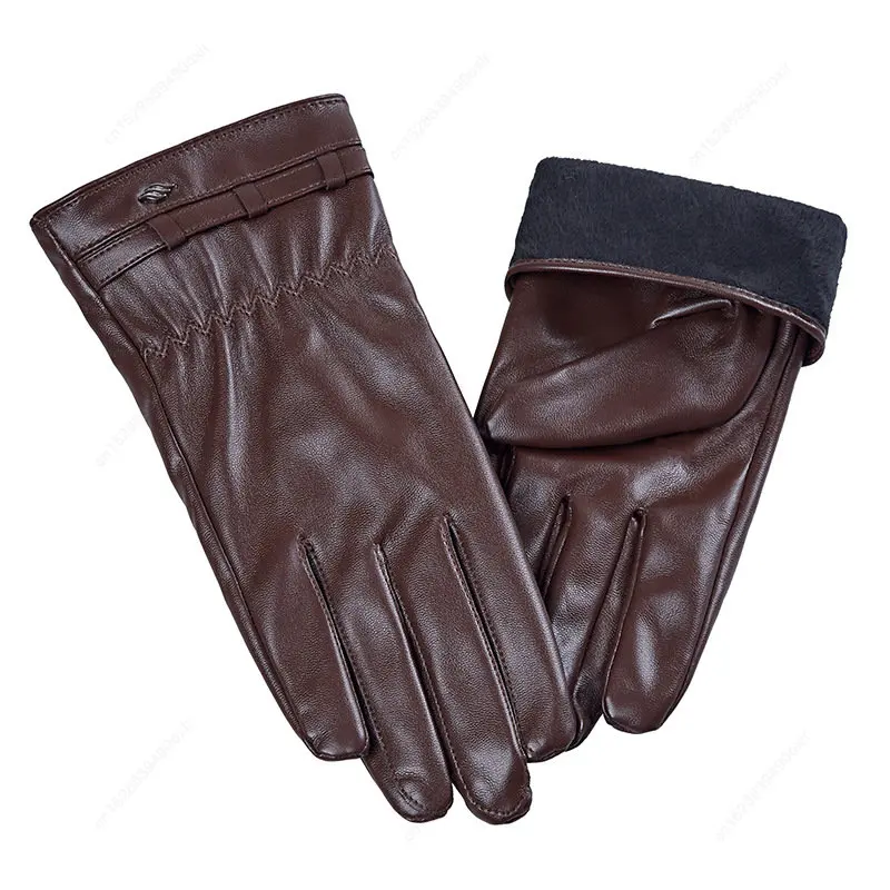 คุณภาพสูงผู้หญิงถุงมือหนังของแท้หนังสีม่วงผู้หญิงอบอุ่นฤดูหนาว Mittens เรียบง่ายประดิษฐ์ถุงมือหนังหญิง