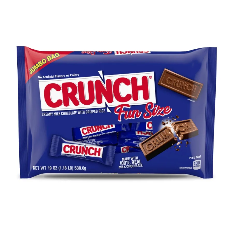 

CRUNCH Milk Chocolate and Crisped Rice Fun Size Candy Bars Jumbo Bag 19 oz