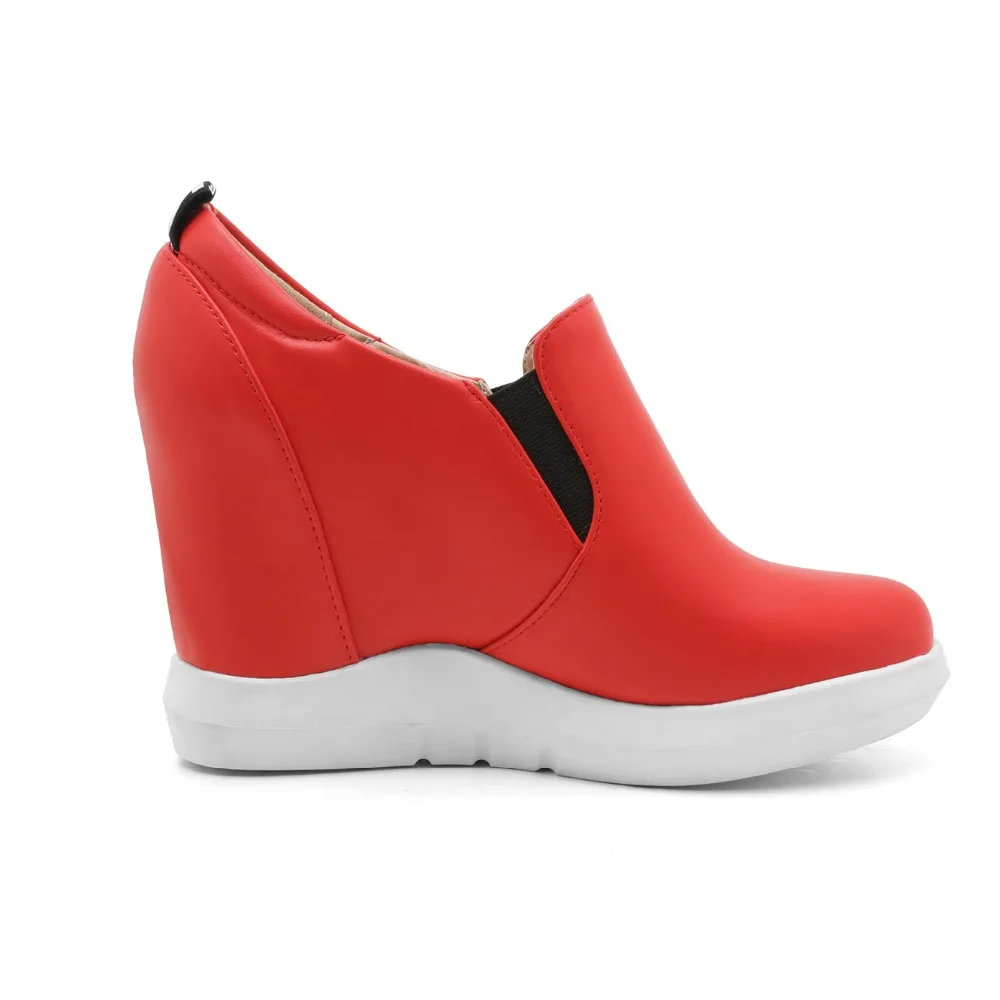 Hidden Platform Wedges Sneakers Women Spring Autumn Casual Shoes On Platform Comfort Wedge Heels Red White Sneaker Female view 5
