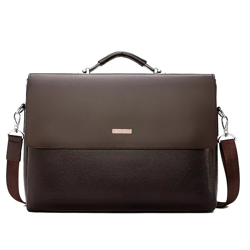 Sac à Main de Luxe en Cuir PU pour Homme, Sacoche de Grande Capacité pour Ordinateur Portable de Bureau